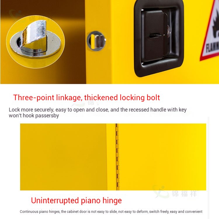 Secure 3-point door latch with paddle handle and key lock for industrial safety