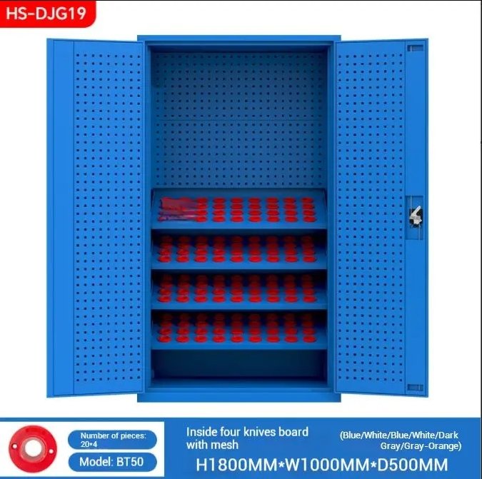 Heavy Duty CNC Tool Storage Cabinet | Steel Rack for BT30/BT40/BT50 Holders