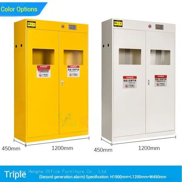 the two color of Gas Cylinder Cabinet: yellow and white