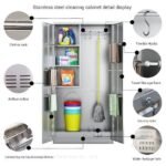 Commercial Janitor Cabinet CLB-298 with Anti-Prying Lock & Drying System(Towel Rack&Tool Hook) – for School & Office Cleaning-OEM/ODM Supported 