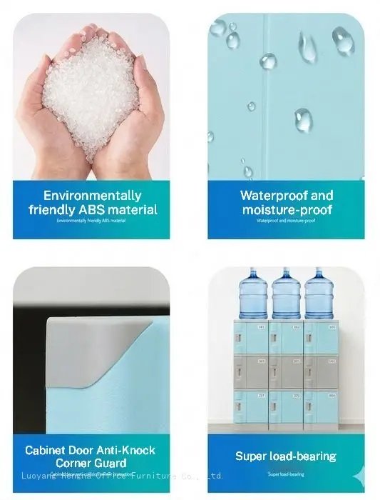 ABS plastic locker details:Environmentally Friendly Material, Waterproof, Anti-Knock Corner Gurad, Super load-bearing.