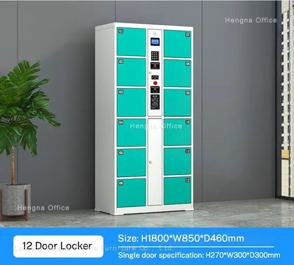 12 Door Green Smart Locker Specification: H1800*W850*D460mm