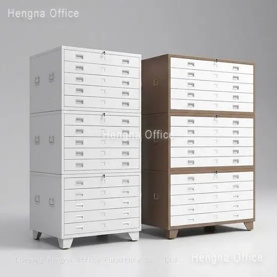 Flat file cabinet: White, Curry White 