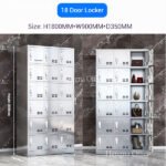 18-Compartment Steel School Locker — 71″ x 35″ x 14″ Student Storage Cabinet with Individual Locks for Classroom & Hallway