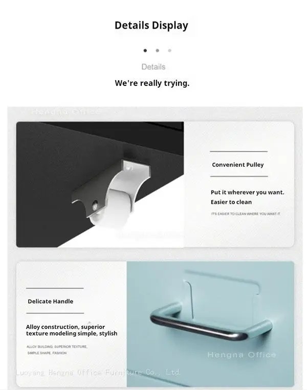 the heavy duty mobile pedestal with convenient pulley and delicate handle.