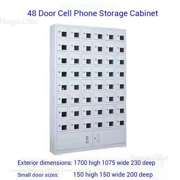 48-Door Cell Phone Charging Locker with Digital Locks - Industrial Steel Storage Cabinet
