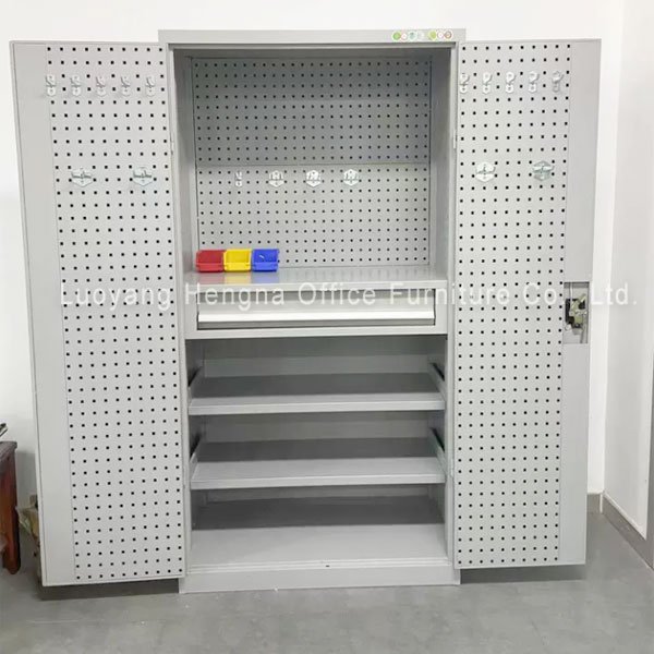  Heavy Duty Workshop Tool Cabinet — 1800mm Steel, 2 Drawers, 4 Adjustable Shelves for Garage, Auto Shop & Maintenance Room
