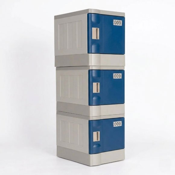 Compact ABS locker 15 inches wide by 19.7 inches deep by 15.4 inches high
