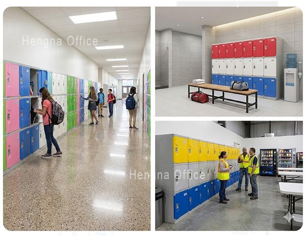Rounded corner ABS locker in classroom safety comparison